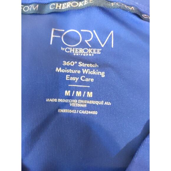 Form By Cherokee Women's Scrub Top Size Medium Nursing Medical Navy Blue Stretch - Picture 6 of 7